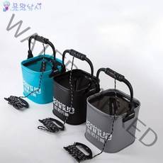 용왕낚시 낚시두레박 7L 13L 옵션별 밑밥통 낚시바칸 접이식두레박 살림통, 파랑
