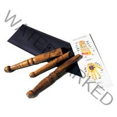 믹스어블 간편한 고급 원목 셀프지압봉 3종 + 가죽케이스 세트, 1개, 네이비(케이스)