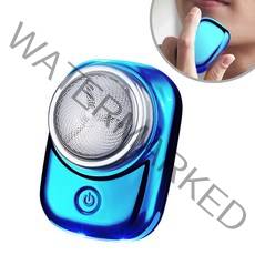 미니 전기면도기 휴대용 스마트 방수 led 남성전기면도기, 푸른색
