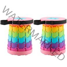 어린이용 캠핑 아코디언 폴딩 체어, 레인보우 핑크, 2개