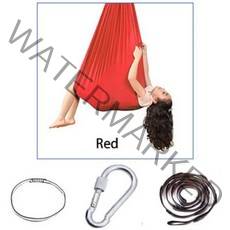 요가해먹 가정용플라잉요가 필라테스용품 요가용품 150x280cm 풀 세트 키즈 홈 교수형 스윙 시트 피트니스 나일론 탄성 치료 포옹 랩 공중 장비, 빨간색, 빨간색