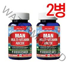 Canada 캐나다정품 통라이프- 맨 종합비타민ABCDE+미네랄 3개월분-남성용 멀티비타민-2병, 2병