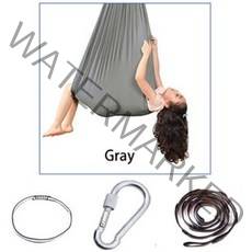 요가해먹 가정용플라잉요가 필라테스용품 요가용품 150x280cm 풀 세트 키즈 홈 교수형 스윙 시트 피트니스 나일론 탄성 치료 포옹 랩 공중 장비, 회색, 회색