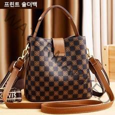 여성 캐주얼가방 프린트 숄더백스퀘어 토트백 대용량 와이드 숄더끈 빈티지