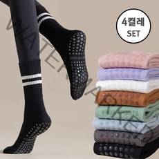 여성용 논슬립 필라테스 요가 헬스 스포츠 양말 삭스 4켤레 세트