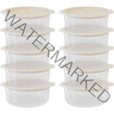 토마톰스 냉동밥 전자레인지 뚜껑 용기 600ml, 크림, 10개