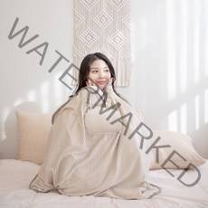 [따뜻하담요] 세탁 가능 USB 충전식 극세사 온열 양털 기모 무릎 담요