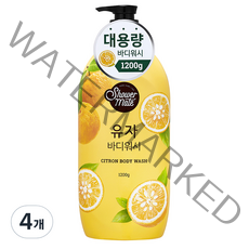 샤워메이트 유자 바디워시, 1200g, 4개