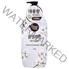 샤워메이트 클린코튼 바디워시 목화솜향, 1200g, 1개