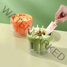 아이스바 몰드 8구 DIY 아이스크림 몰드 아이스 샤베트 몰드 2P, 그린+오렌지