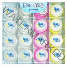 클리어 슬라임 클리어 115g x 8p + 핑크 115g x 4p + 옐로우 115g x 4p 세트, 혼합색상