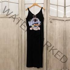 월챔 빈티지 프린팅 루즈핏 민소매 나시 롱원피스 홈웨어