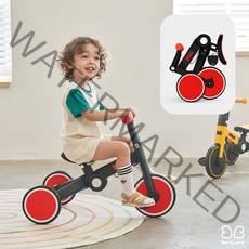 베네베네 벤트라이크 듀얼 세발자전거 접이식 유아 아기 세발 자전거 밸런스 자전거, 레드