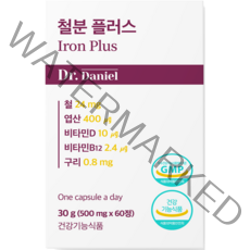 닥터다니엘 철분 플러스 임산부 비헴철 엽산 구리 비타민D 비타민B12, 60정, 1개