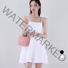 어썸어라운드 여성용 린넨 끈 미니 원피스