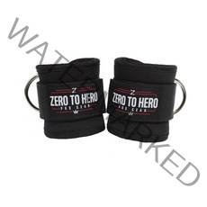 제로투히어로 헬스 발목 하체 힙업 운동 듀얼링 앵클 스트랩 2p, 블랙