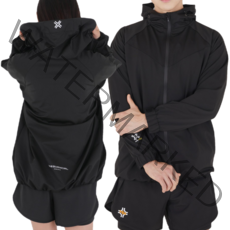 에이프릴랩스 윈드다이브 남녀공용 땀복 후드집업 바람막이 다이어트 자켓