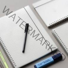 데스크프로젝트 스프링 노트 그리드 방안 격자 스퀘어 연습장 대학 수학 과학 오답 밴드 라인 PP 커버 공책, 모눈