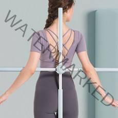 요가봉 자세교정 요가 필라테스 스틱 십자봉 홈트레이닝 거북목 굽은등 스트레칭봉, 블루