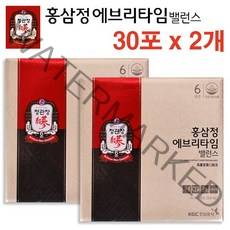 정관장 에브리타임 밸런스 홍삼정 60포x10ml(2박스) 홍삼스틱 홍삼엑기스 쇼핑백별도증정, 2박스(60포), 300ml, 2개