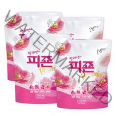피죤 섬유유연제 핑크로즈 리필 2100ml, 2.1L, 4개