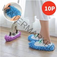 1+1 에이동 극세사 청소실내화 리필 패드 발걸레 교체용리필 걸레슬리퍼용리필, 5족 (10개)