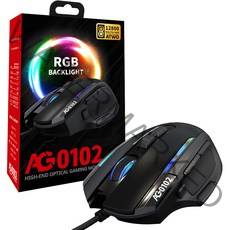 에이투 컴퓨터 PC 노트북 RGB 게이밍 유선 마우스, AG0102, 블랙