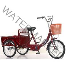 세발자전거 노인 어르엄마세발 3륜자전거, 레드 미들 버킷 아이언 휠 버킷58×40×20