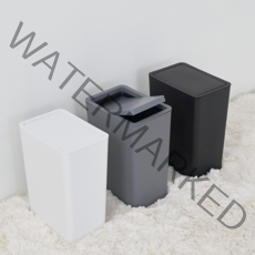 소프트카리스마 스윙 멀티빈 슬림 종량제 냄새차단 미니 사각 무지 인테리어 화장실 휴지통 10리터, 화이트, 스윙 멀티빈 휴지통 10L, 1개