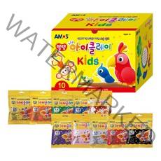 아모스 탱탱 아이클레이 키즈 50g 10색 세트, 혼합색상, 1세트