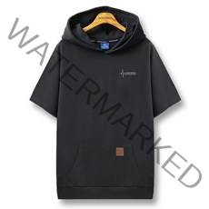 하트비트 레잇톤 반팔 후드티 오버핏 무지 반팔 티셔츠 미니쭈리 원단 커플룩 빅사이즈 단체복 남자 여자 남여공용 커플티 단체티 비치룩