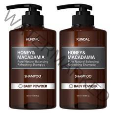 쿤달 네이처 샴푸 베이비파우더향, 500ml, 2개