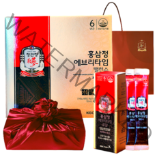 정관장 6년근 홍삼정 에브리타임 스틱 밸런스 30세트 300ml+쇼핑백 골프 여행 추석 설 명절 선물세트(보자기포함) 1개, 1세트
