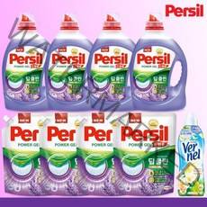 퍼실 딥클린 라벤더 파워젤 세탁세제 본품4통+리필4통+버넬, 일반용2.7Lx4+리필1.8Lx4+버넬1통