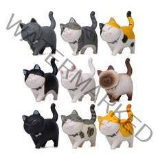 귀여운 고양이 피규어 미니어처 9종 세트, 혼합색상
