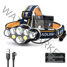 티엠지에스 USB충전식 8LED 헤드랜턴 풀세트, 혼합 색상, 1세트