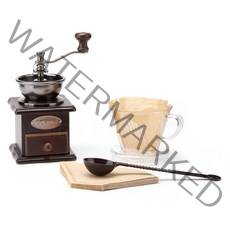 모던 아크릴 커피분쇄기 + 드리퍼 + 커피여과지 + 계량스푼 핸드드립커피세트, 혼합색상, 1세트