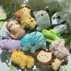 귀여운 동물인형 키링 에어팟키링 버즈 키링 육지동물 토끼 기린 나무늘보 악어 코끼리 사자 코알라 호랑이 하마 팬더 키링 키홀더 가방고리, 1개