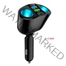 시거잭 충전기 케이블 차량용 담배 라이터 범용 12V24V 소켓 분배기 전원 어댑터 31A 120W 듀얼 USB 전압 디스플레이, AxC 66W, AxC 66W