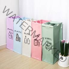 카사루 대형 타포린 부직포 5단 가정용 재활용 분리수거함 세트 재활용 분리수거함, 혼합색상, 1세트