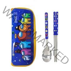 르번 어몽어스 슬림 수저집 세트, 혼합색상, 스푼 + 젓가락 + 수저집