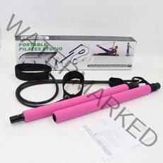 휴대용 홈 Crossfit 요가 필라테스 바 피트니스 스틱 저항 밴드 막대 끌어 오기 로프 스트레칭 운동 체육관 휘트니스 장비, 분홍색