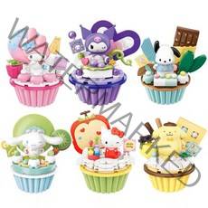 Keeppley 산리오키플리 캐릭터 모음 가족 케이크품 호환레고 블록 피규어, 폼폼푸린