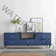 띠아모 1500 2단 오픈형 거실장 방문설치, 네이비