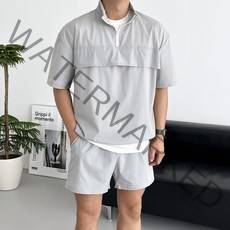 데일트 남자 반팔 아노락 밴딩 반바지 트레이닝복 세트