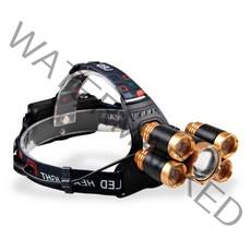 힐링타임 5구 오둥이 헤드랜턴 5200루멘 충전식 LED 낚시 등산 해루질 라이트 램프 + 1200mAh 충전배터리 2p + 충전케이블, 1세트