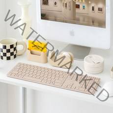 라이프썸 슬림 블루투스 키보드(LFS-HA39)+전용 키스킨 3대기기 멀티페어링 저소음 숫자패드 충전형 아이패드 태블릿 키보드, 샌드