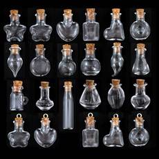 100pieces 중공 유리 병 코르크 후크 향수 에센셜 오일 바이알 펜던트 미니 소원 유리 병 스타 하트 볼