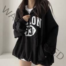 벌룬 레터링 오버핏 반집업 아노락 후드티 3color