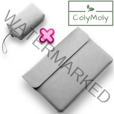 콜리몰리 맥북 노트북 파우치 가방 LG그램 삼성 갤럭시북 가죽 슬리브, 그레이